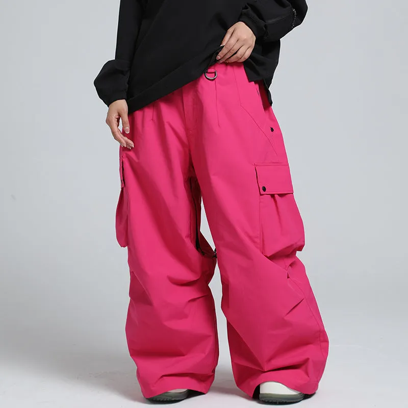 Fashion Cargo Baggy Snowboard Pants Waist Support Trousers for Winter