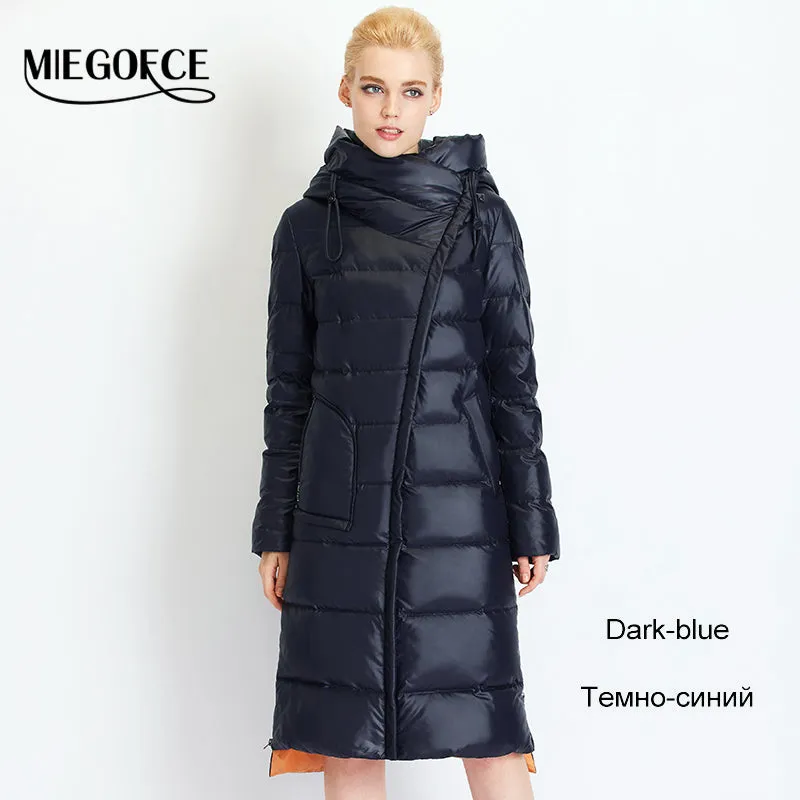 Fashionable Coat Jacket Women's Hooded Warm Parkas Bio Fluff Parka Coat Hight Quality Female MIEGOFCE New Winter Collection Hot