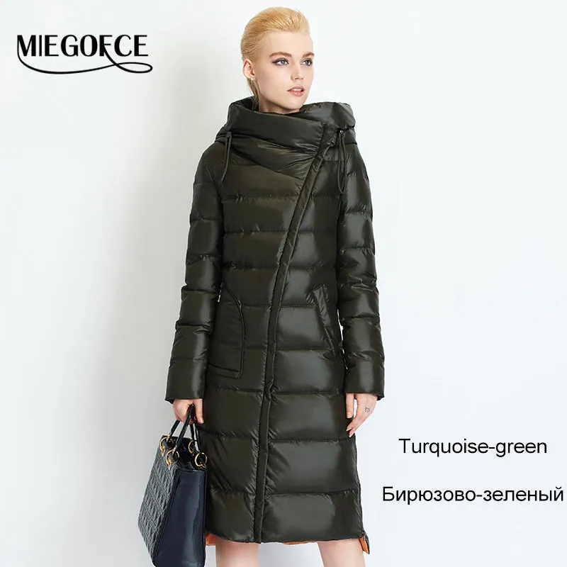 Fashionable Coat Jacket Women's Hooded Warm Parkas Bio Fluff Parka Coat Hight Quality Female MIEGOFCE New Winter Collection Hot