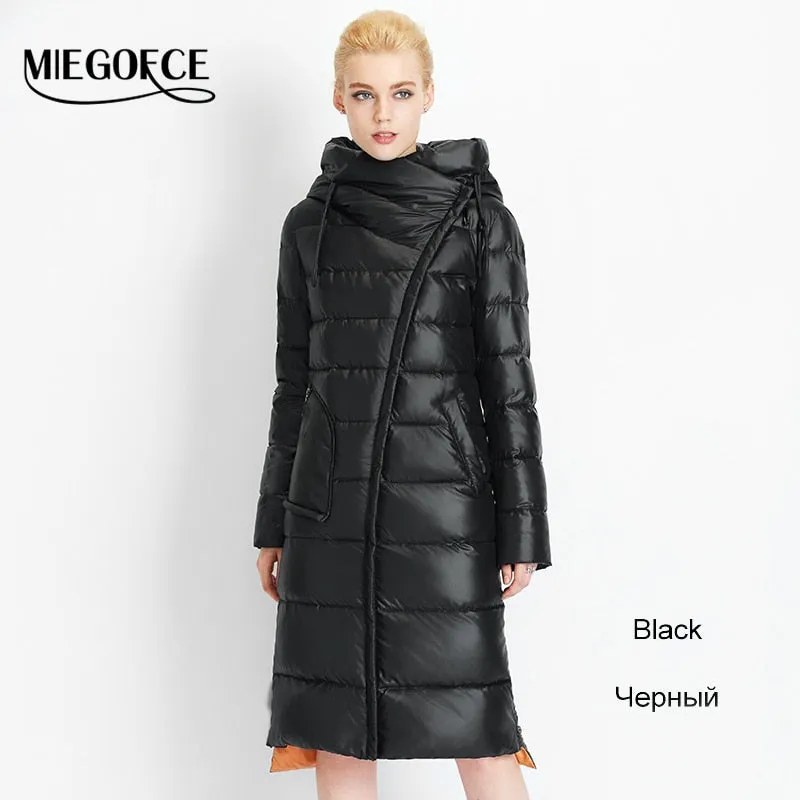 Fashionable Coat Jacket Women's Hooded Warm Parkas Bio Fluff Parka Coat Hight Quality Female MIEGOFCE New Winter Collection Hot