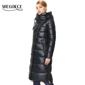 Fashionable Coat Jacket Women's Hooded Warm Parkas Bio Fluff Parka Coat Hight Quality Female MIEGOFCE New Winter Collection Hot