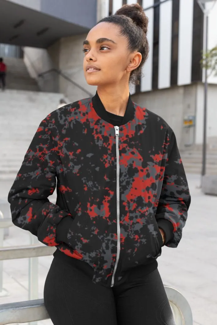 Fire Abstract Female Bomber Jacket