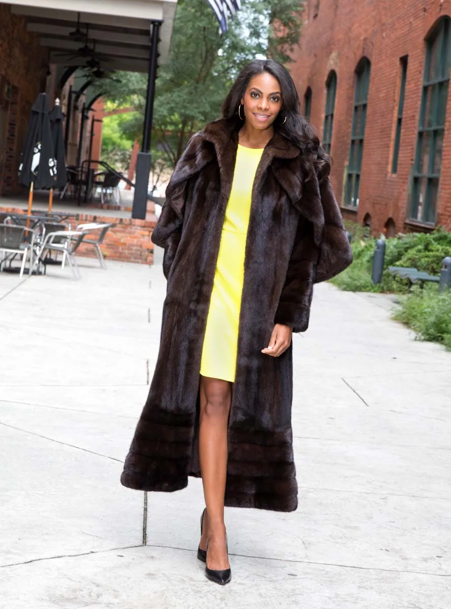 Full Length Mink Fur Swing Coat with Optional Cape