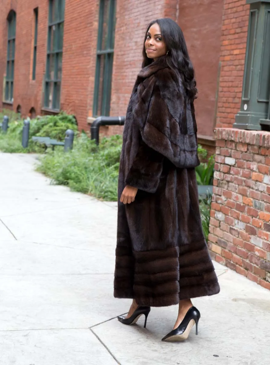 Full Length Mink Fur Swing Coat with Optional Cape