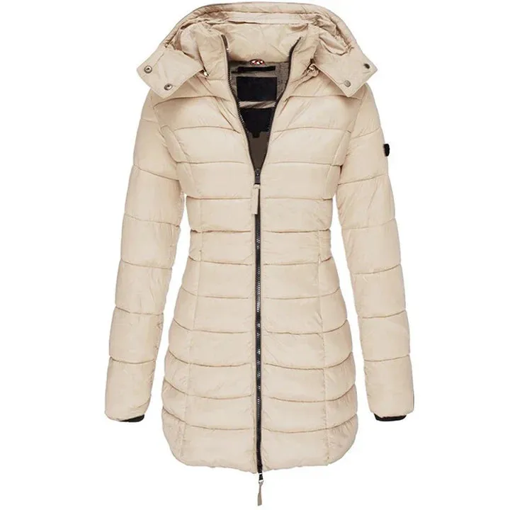 Gabriella Winterjas | Trendy lange waterdichte parka met capuchon en ritssluiting voor dames