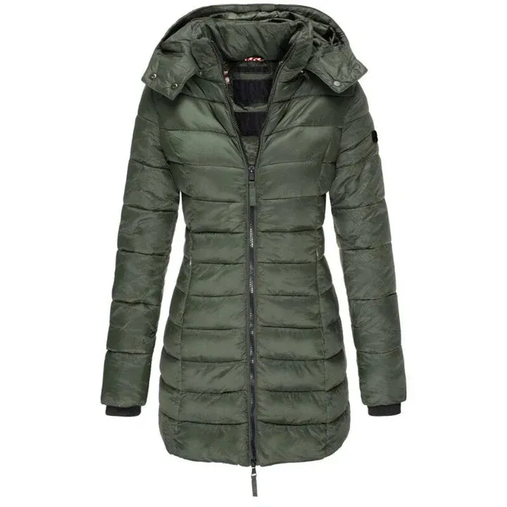 Gabriella Winterjas | Trendy lange waterdichte parka met capuchon en ritssluiting voor dames