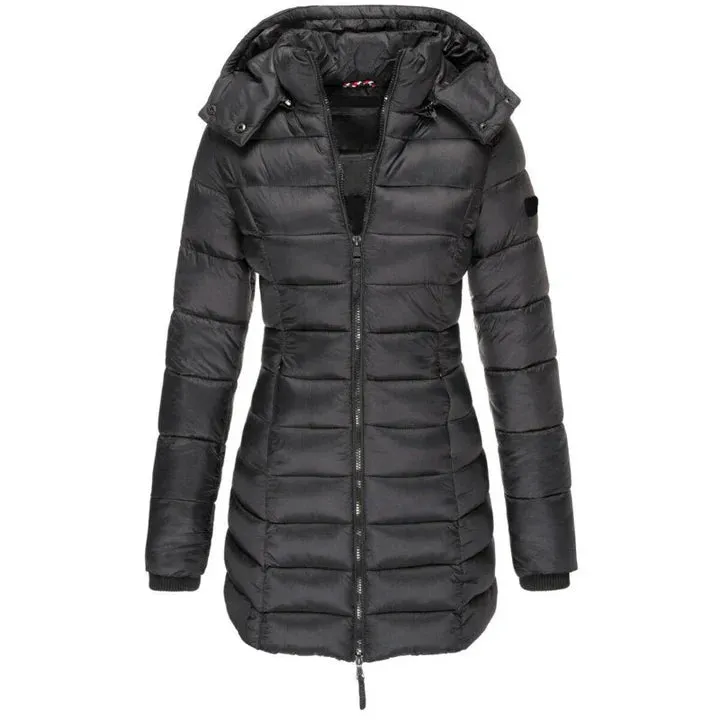 Gabriella Winterjas | Trendy lange waterdichte parka met capuchon en ritssluiting voor dames