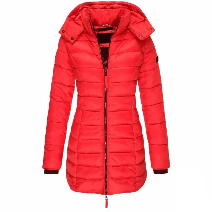 Gabriella Winterjas | Trendy lange waterdichte parka met capuchon en ritssluiting voor dames