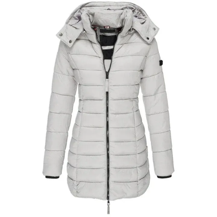 Gabriella Winterjas | Trendy lange waterdichte parka met capuchon en ritssluiting voor dames