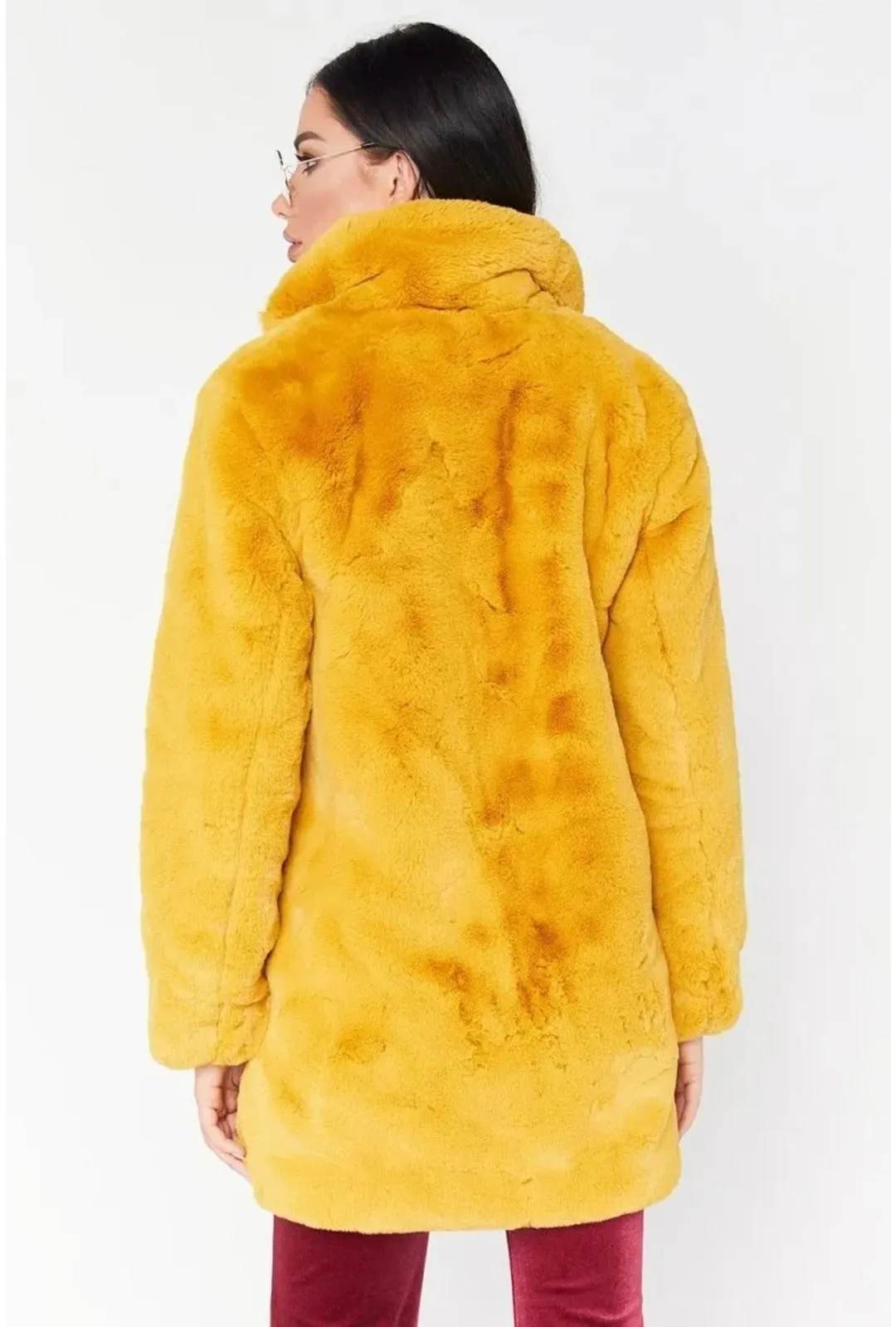 Golden Yellow Fur Coat