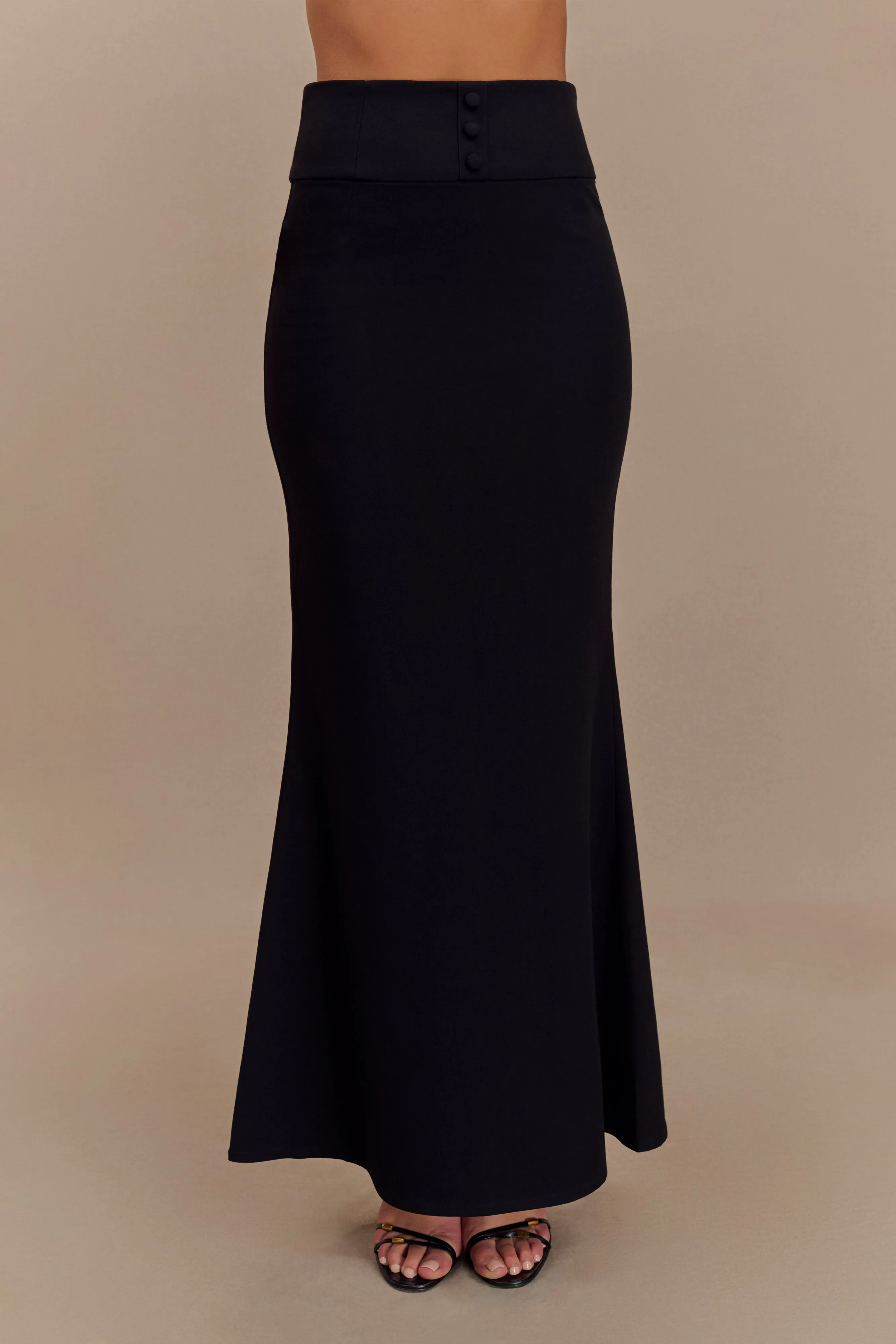 Grace Suiting Maxi Skirt - Black