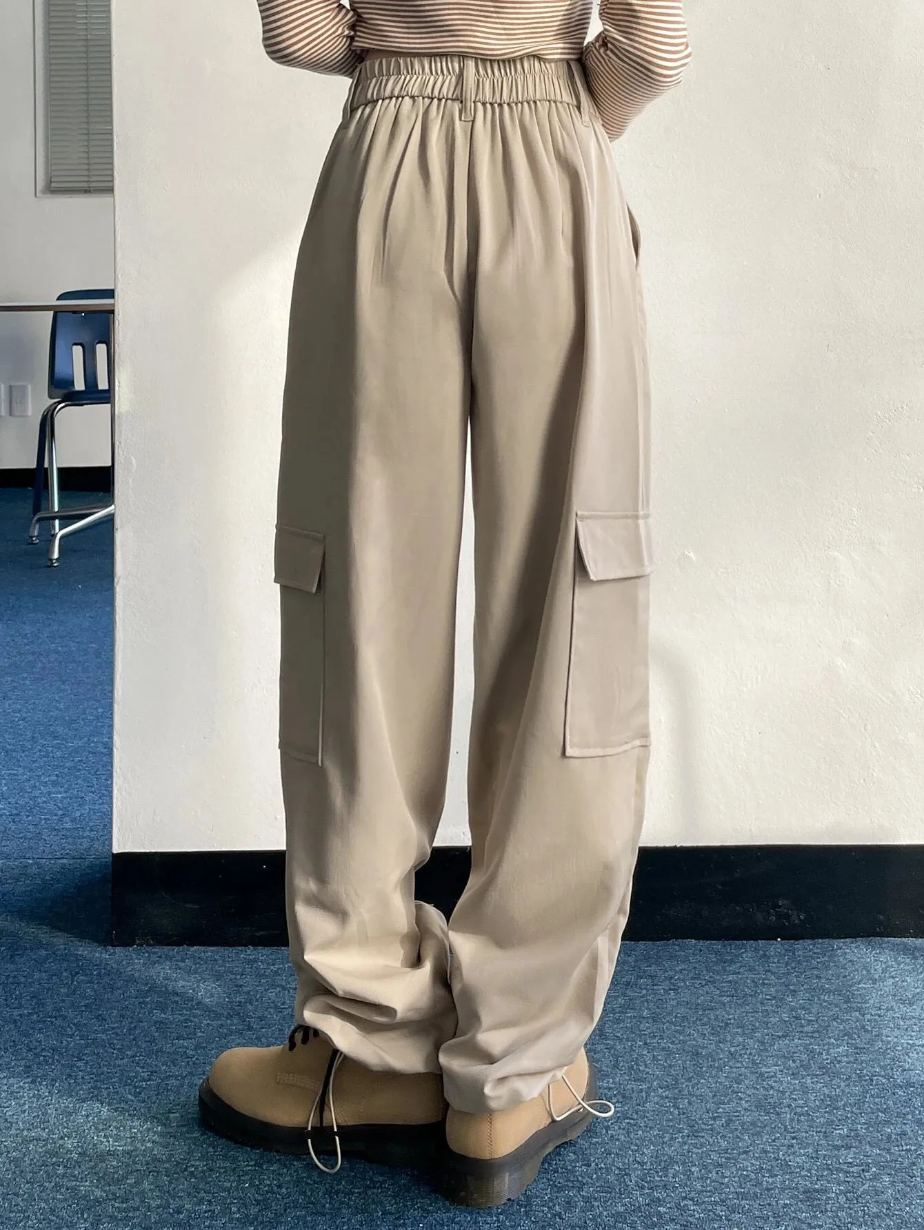 High Waist Drawstring Cargo Pant