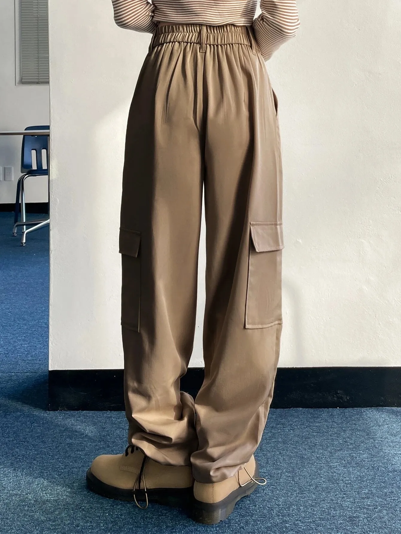 High Waist Drawstring Cargo Pant