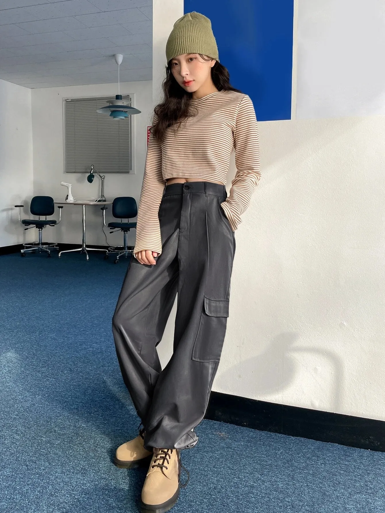 High Waist Drawstring Cargo Pant