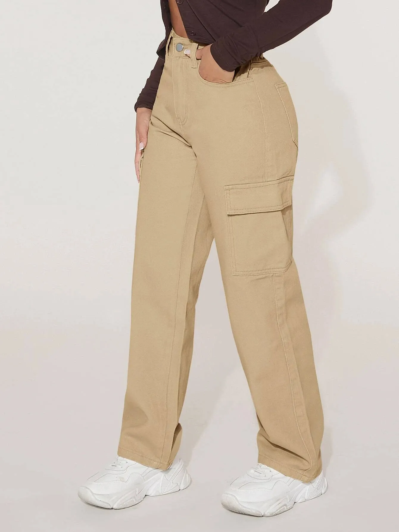 High Waist Straight Length Jeans