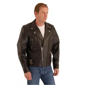 Highway Classic leather padded patrol jacket for rockers and bikers 106