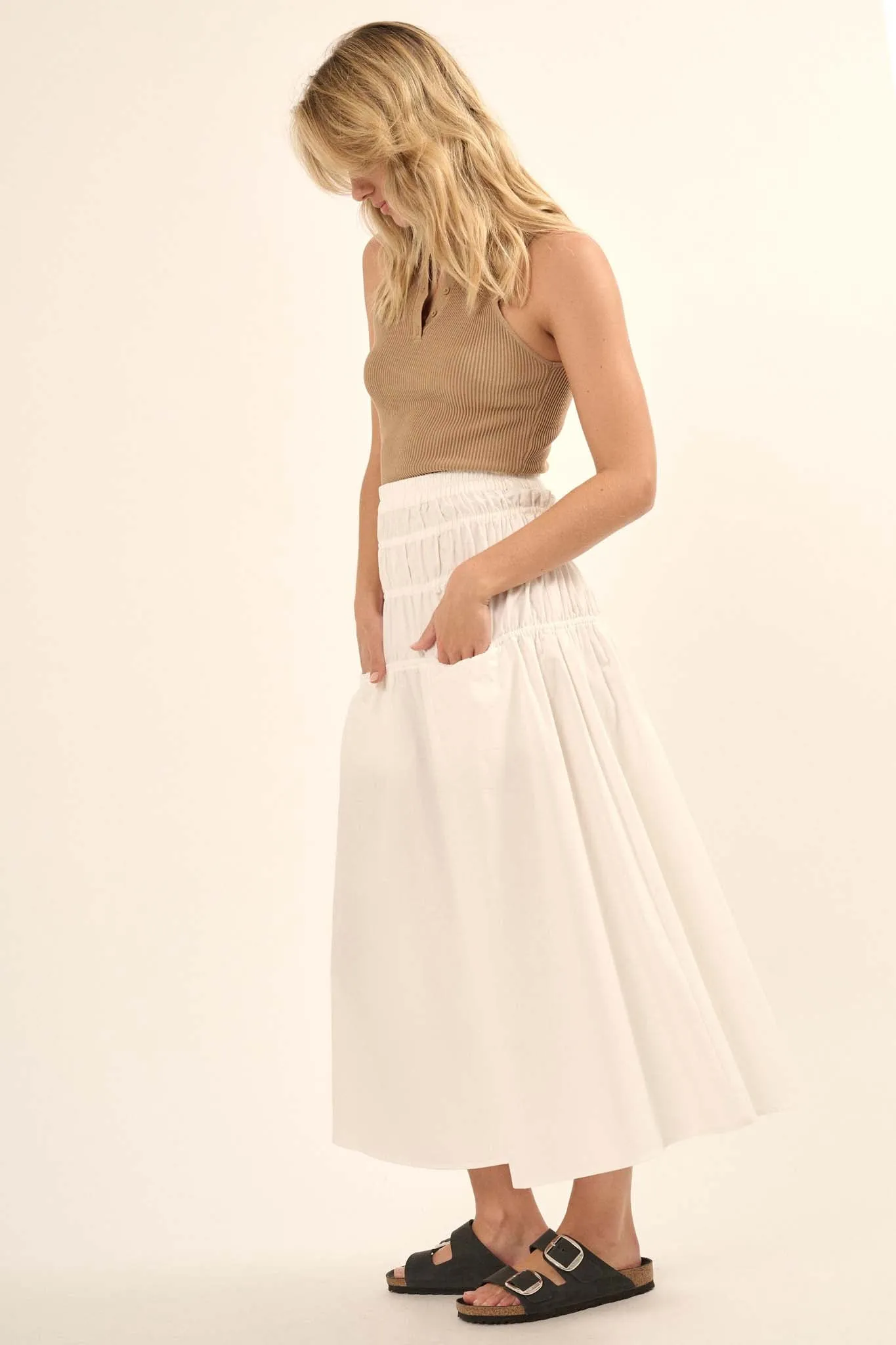 Honest to Goodness Gathered Pocket Maxi Skirt