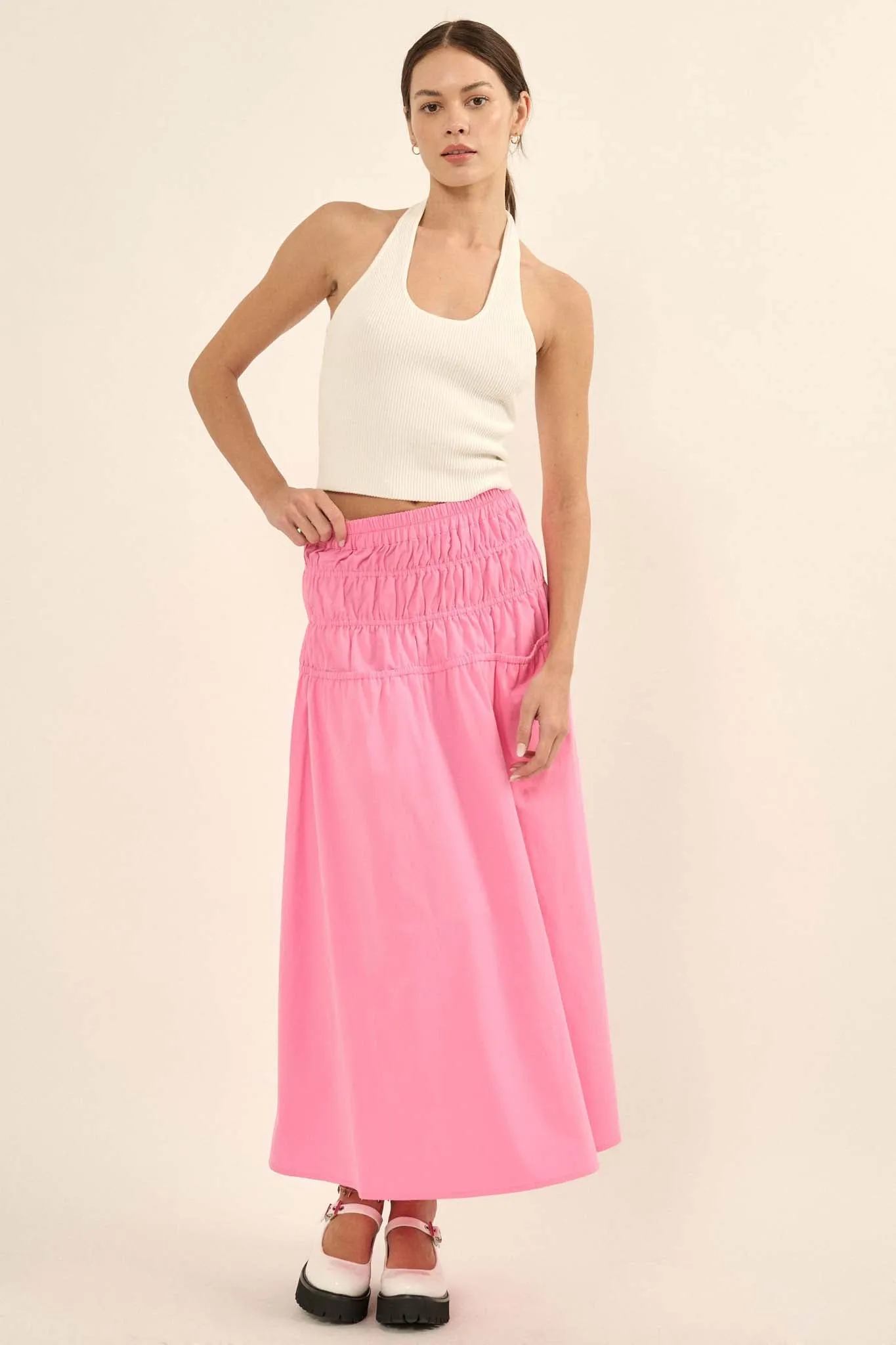 Honest to Goodness Gathered Pocket Maxi Skirt