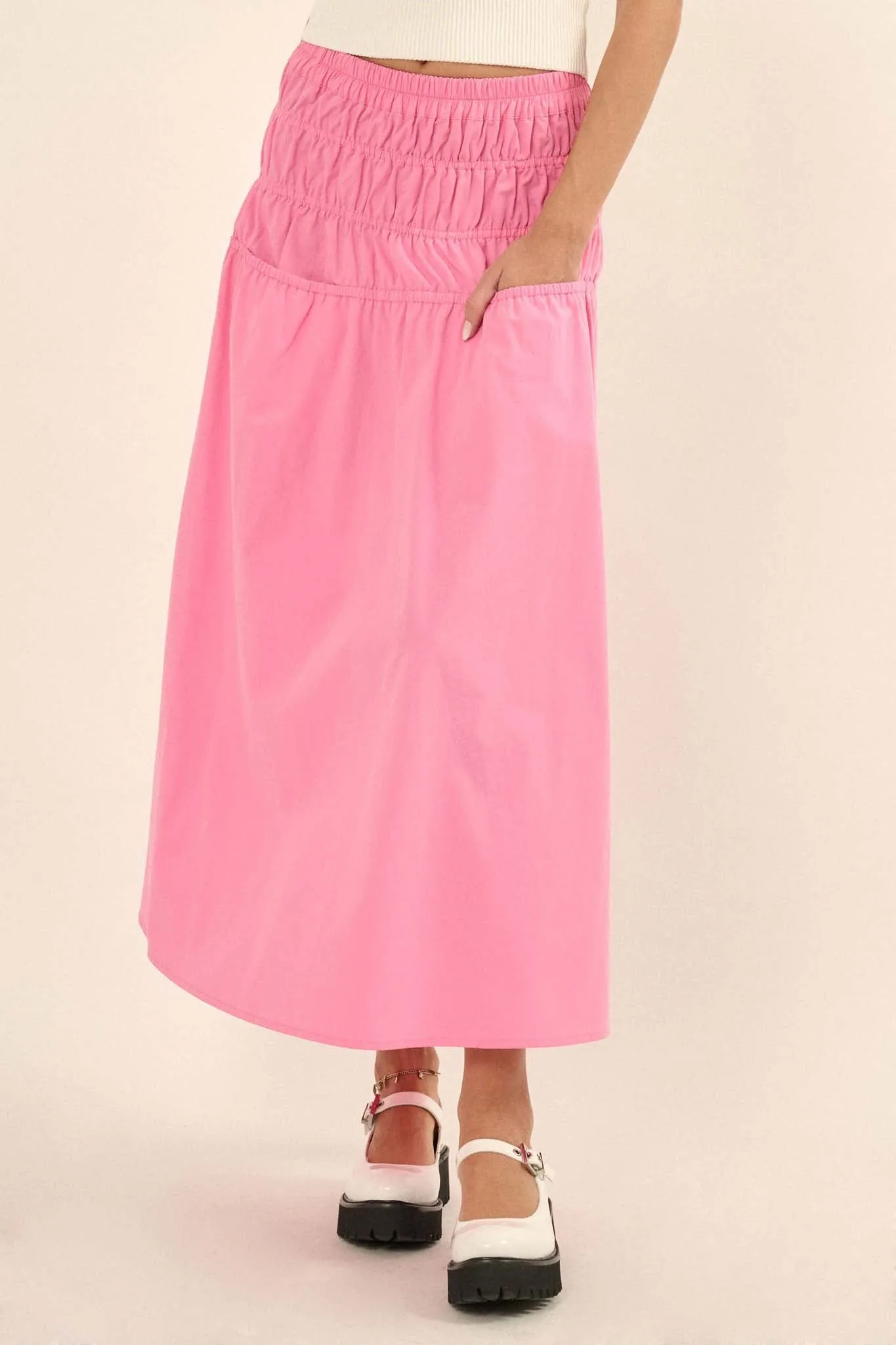 Honest to Goodness Gathered Pocket Maxi Skirt