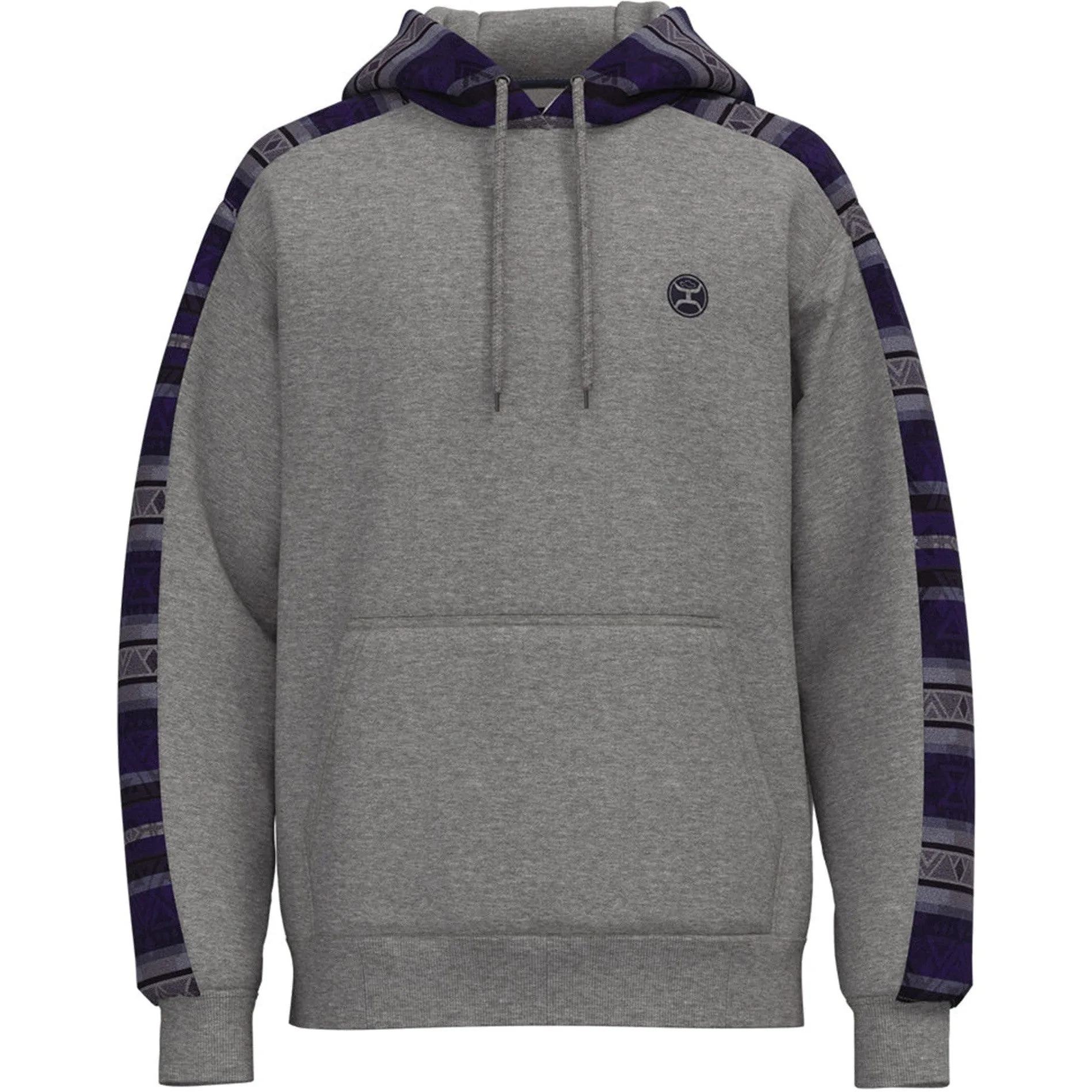 Hooey Men's Grey and Navy Aztec Canyon Hoodie