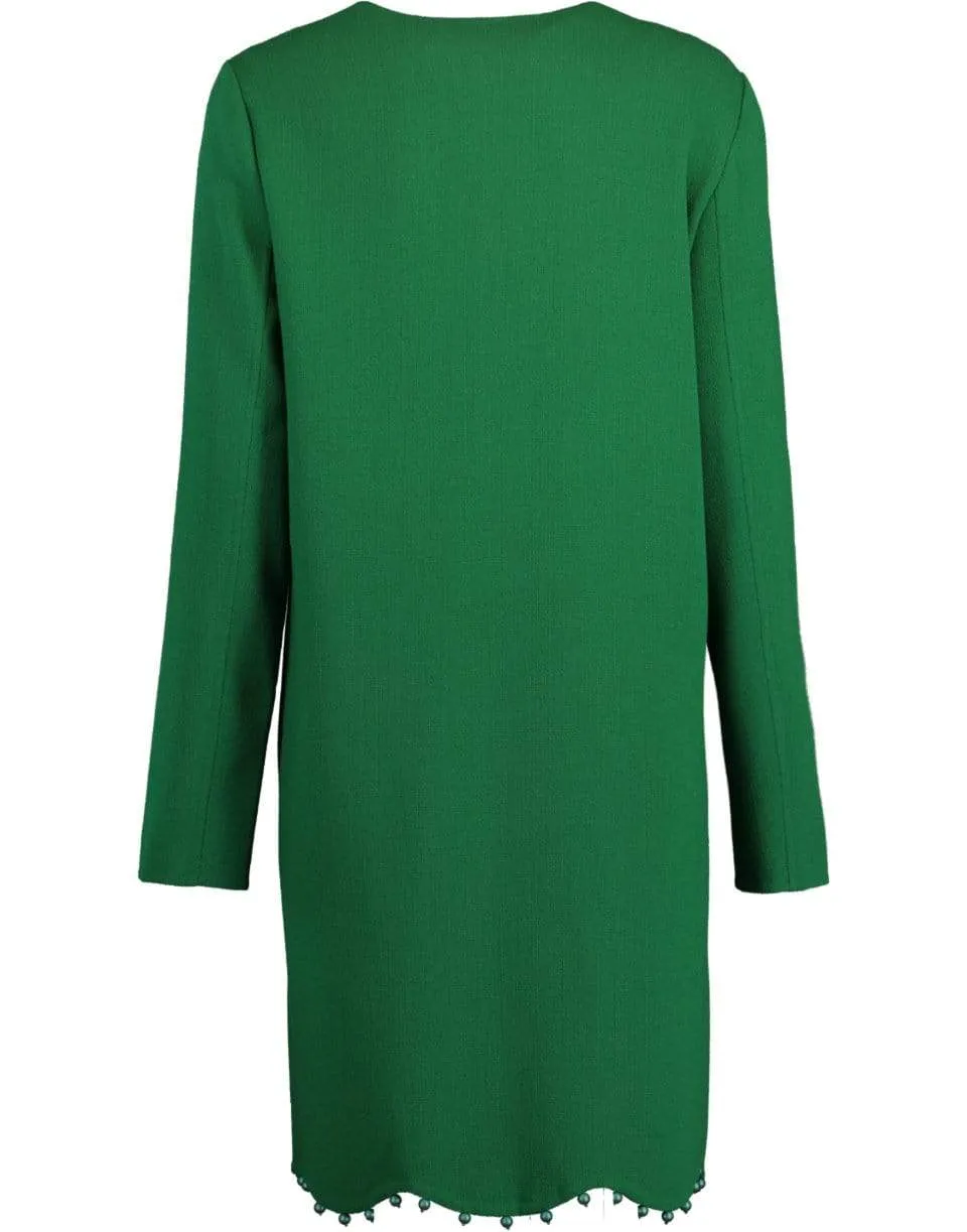 Hunter Green Collarless Coat