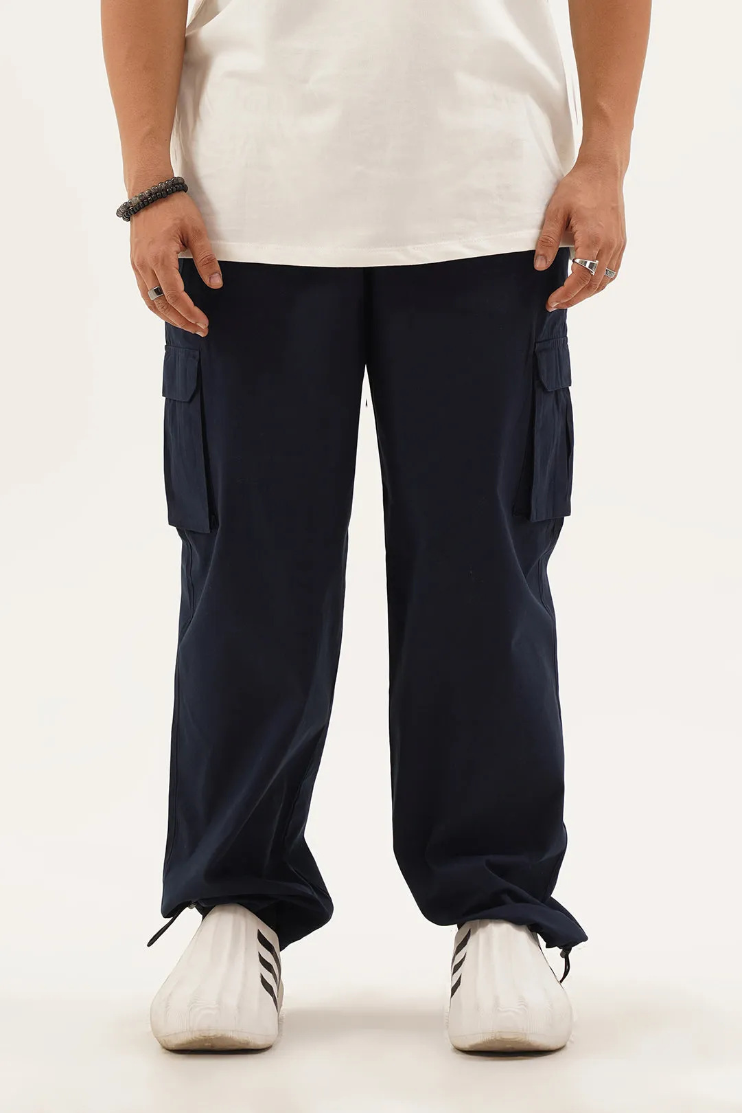 Indigo Cargo Parachute Pants