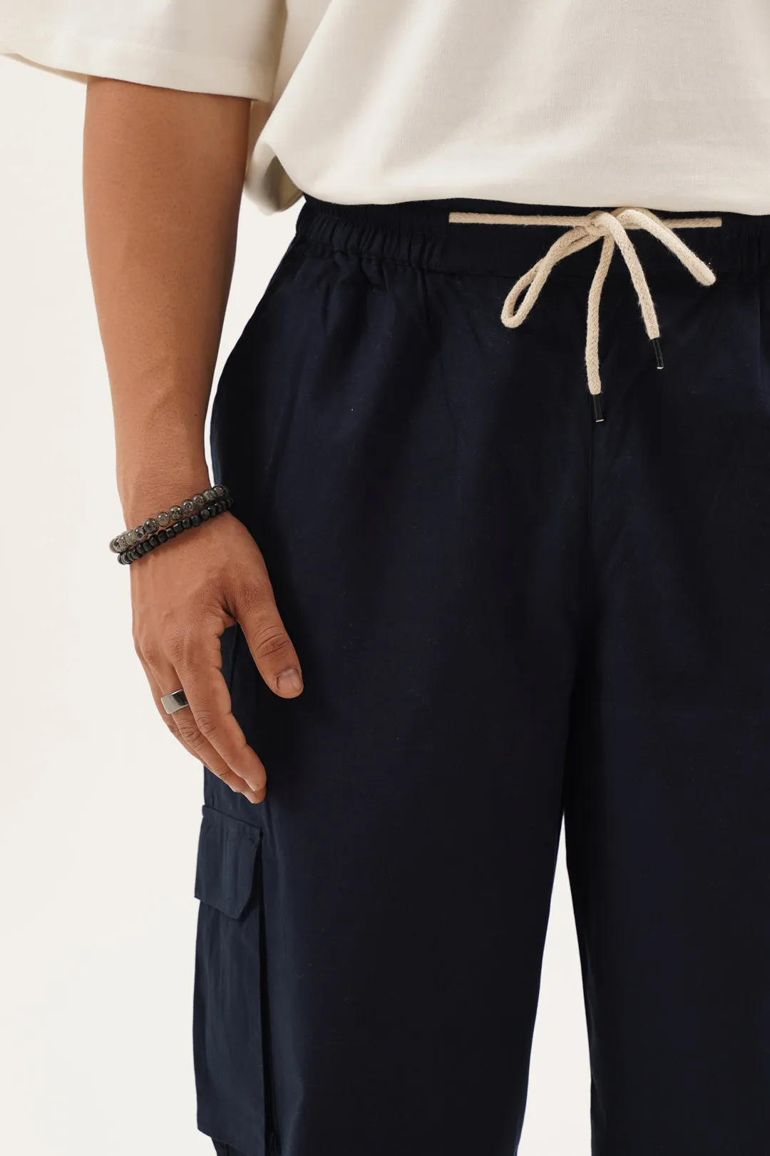 Indigo Cargo Parachute Pants