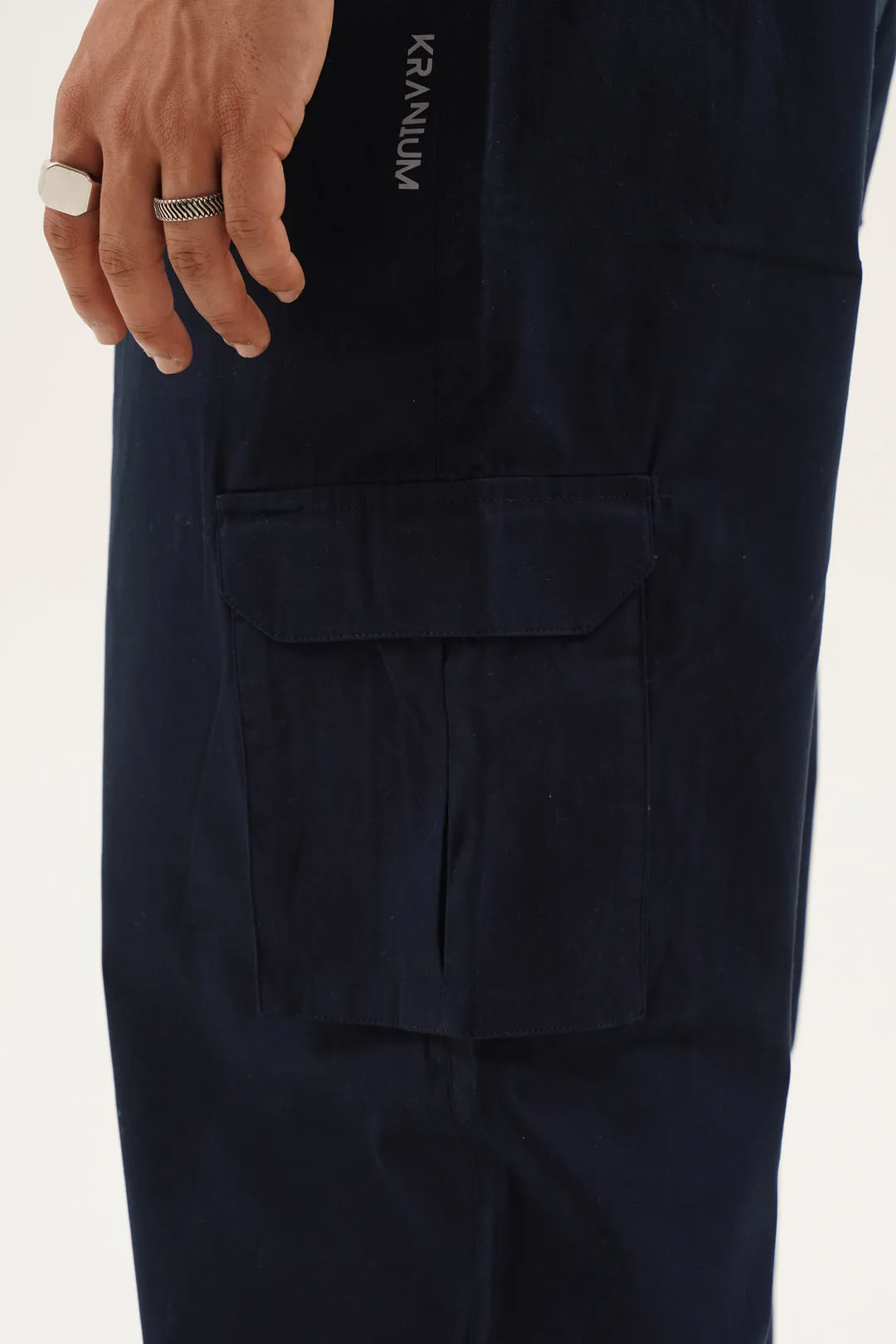 Indigo Cargo Parachute Pants