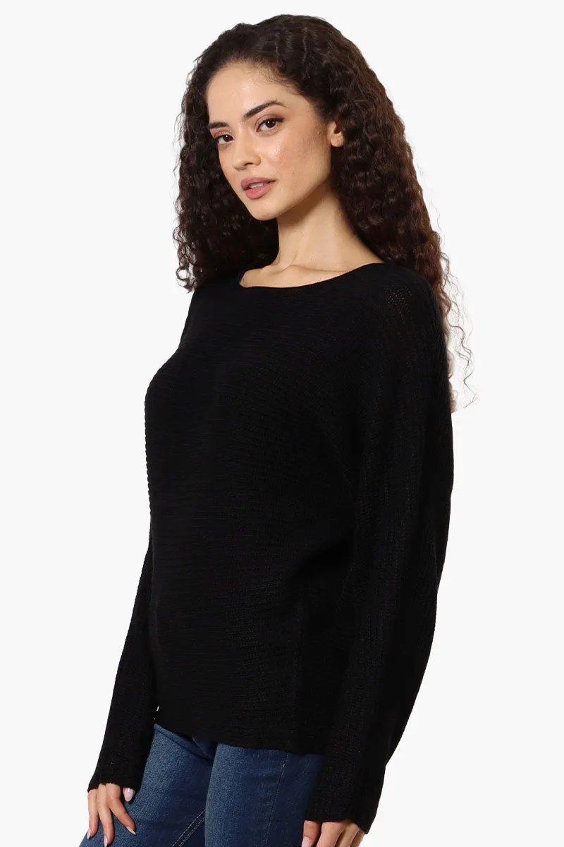 International INC Company Ribbed Pullover Sweater - Black