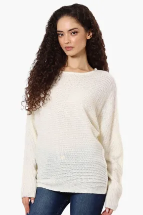 International INC Company Ribbed Pullover Sweater - White