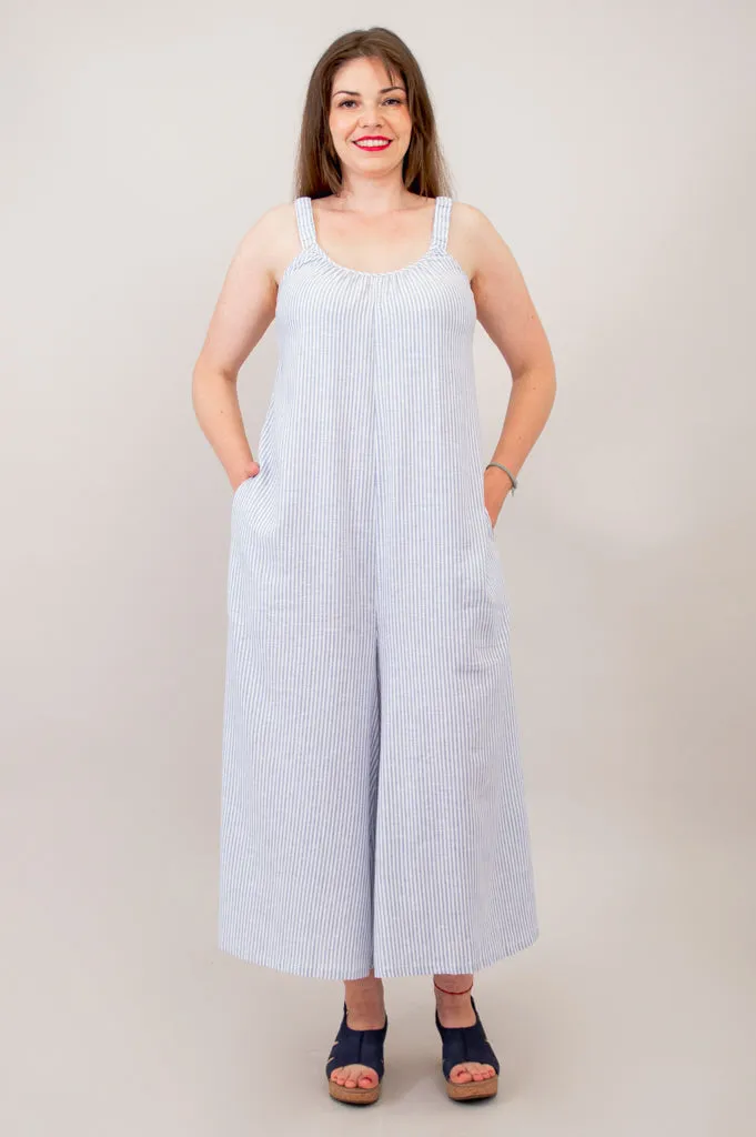 Joanna Jumpsuit, Summer Stripe, Linen Bamboo