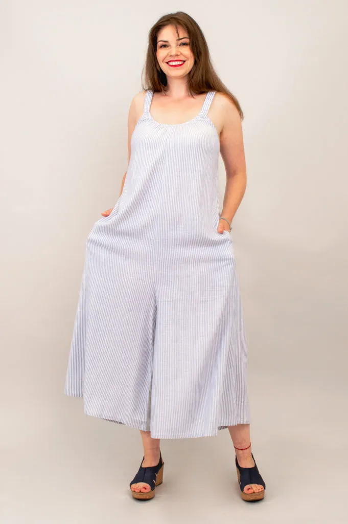 Joanna Jumpsuit, Summer Stripe, Linen Bamboo