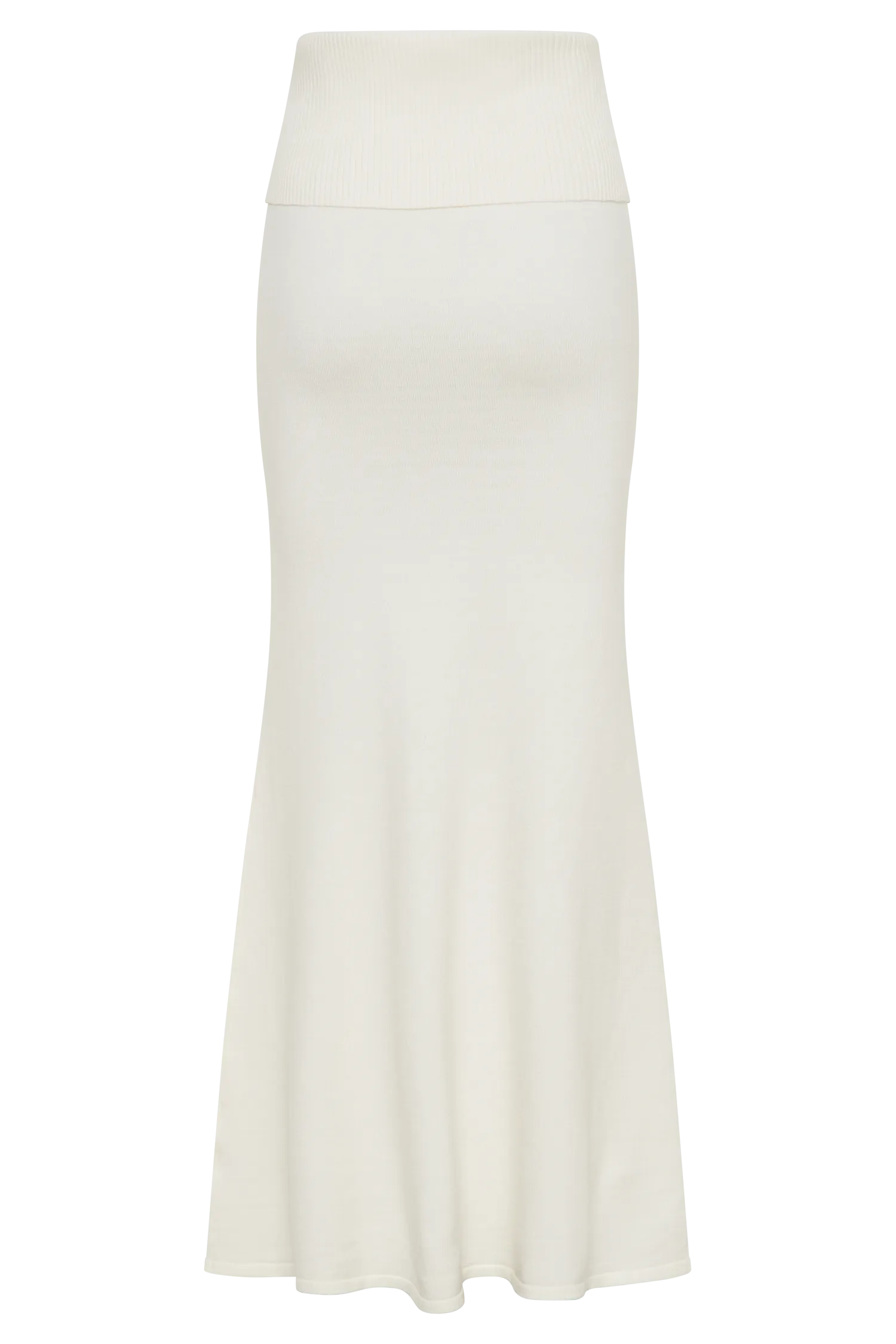 Karlie Knit Maxi Skirt With Ribbed Waist - Ivory