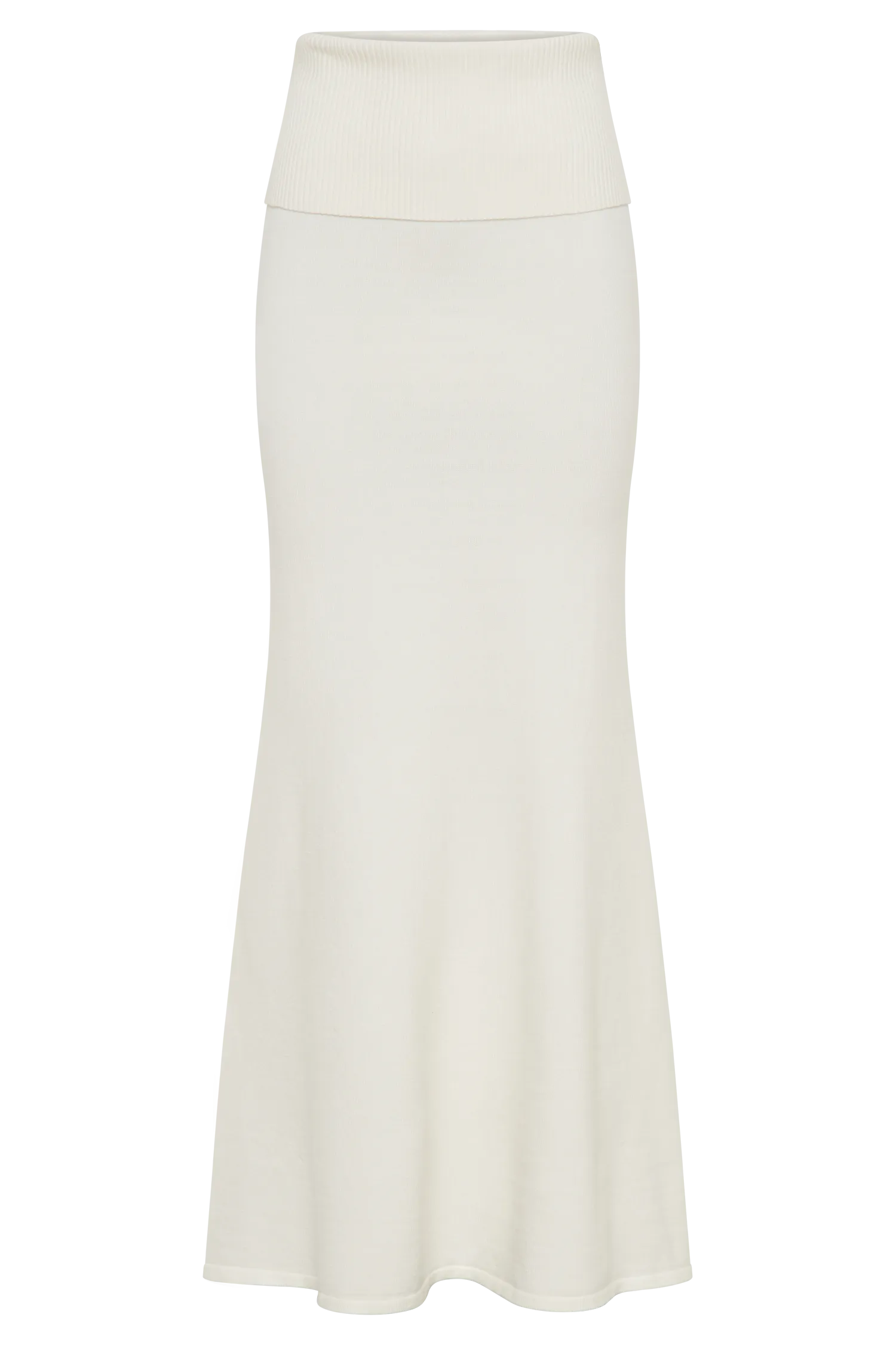 Karlie Knit Maxi Skirt With Ribbed Waist - Ivory