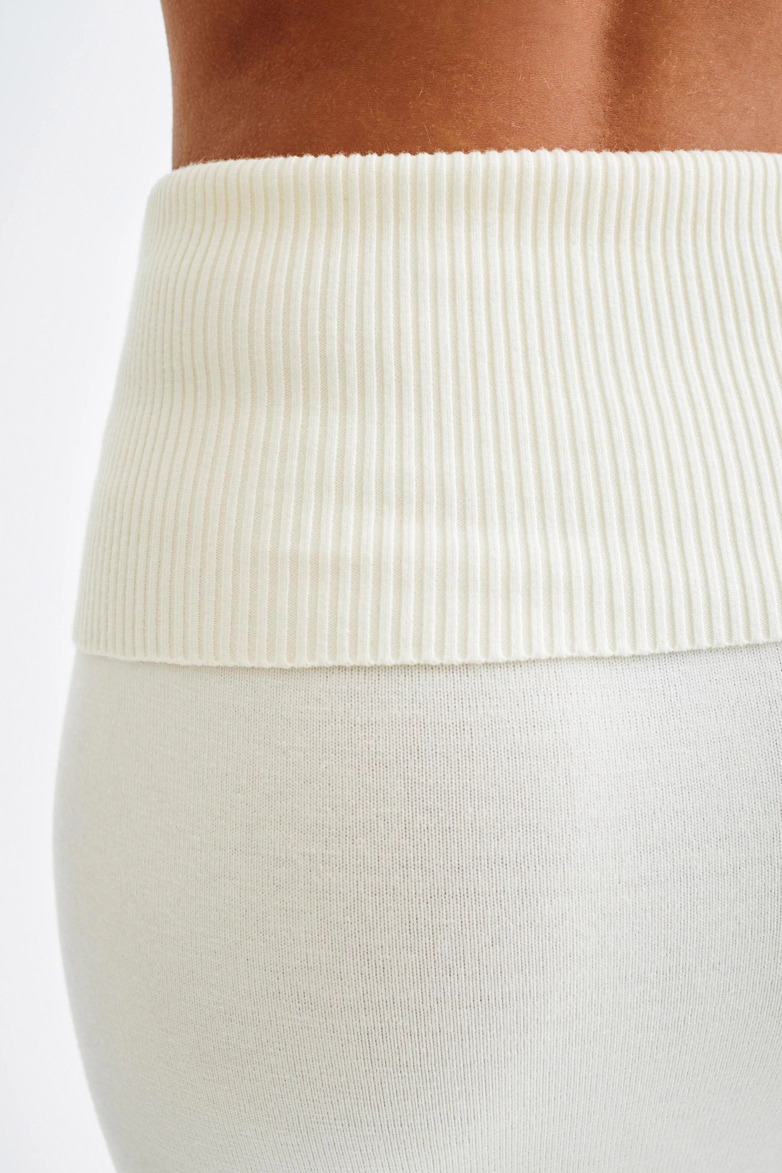 Karlie Knit Maxi Skirt With Ribbed Waist - Ivory