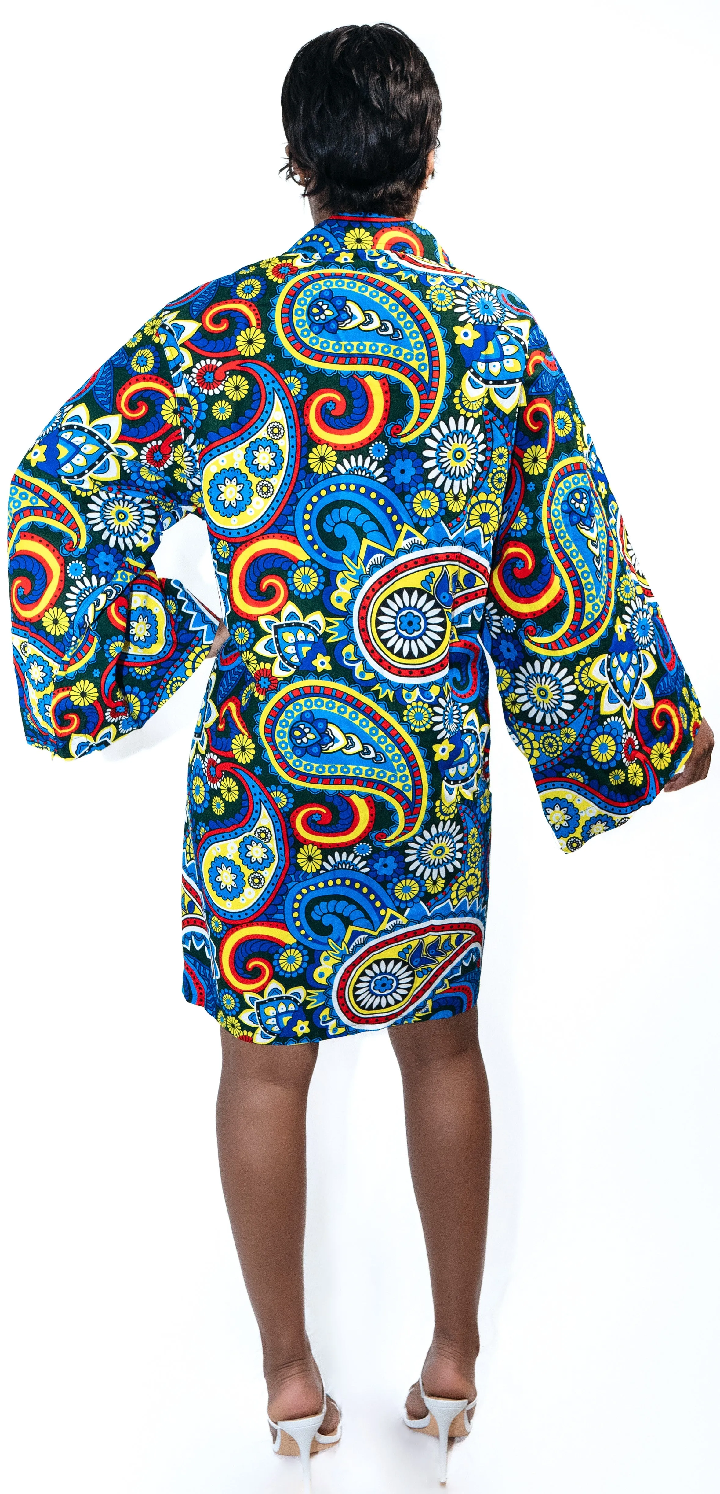 Kim Ocean-Dreams Long-sleeve African Print Shirt-dress