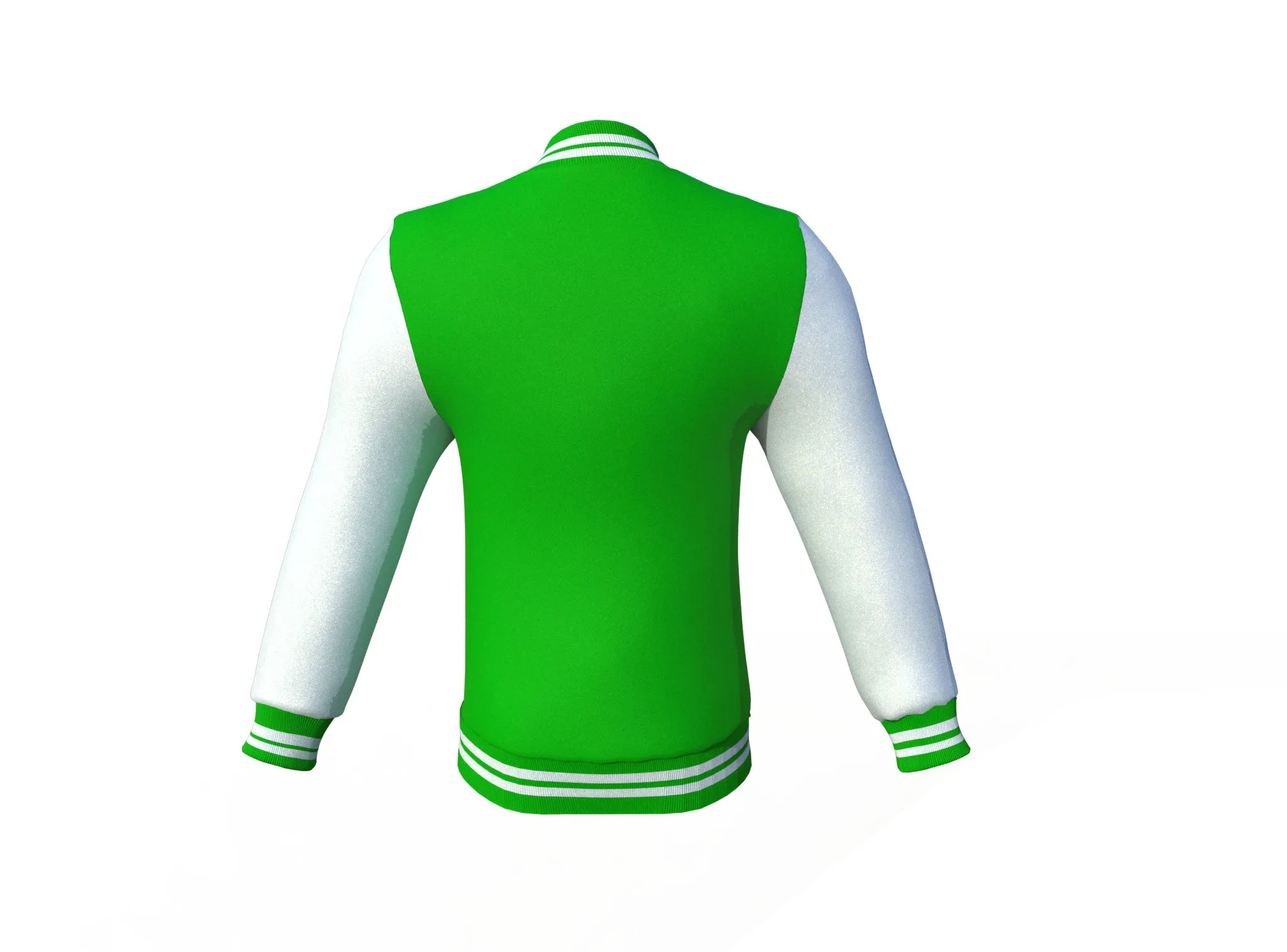 Light Green Varsity Letterman Jacket with White Sleeves