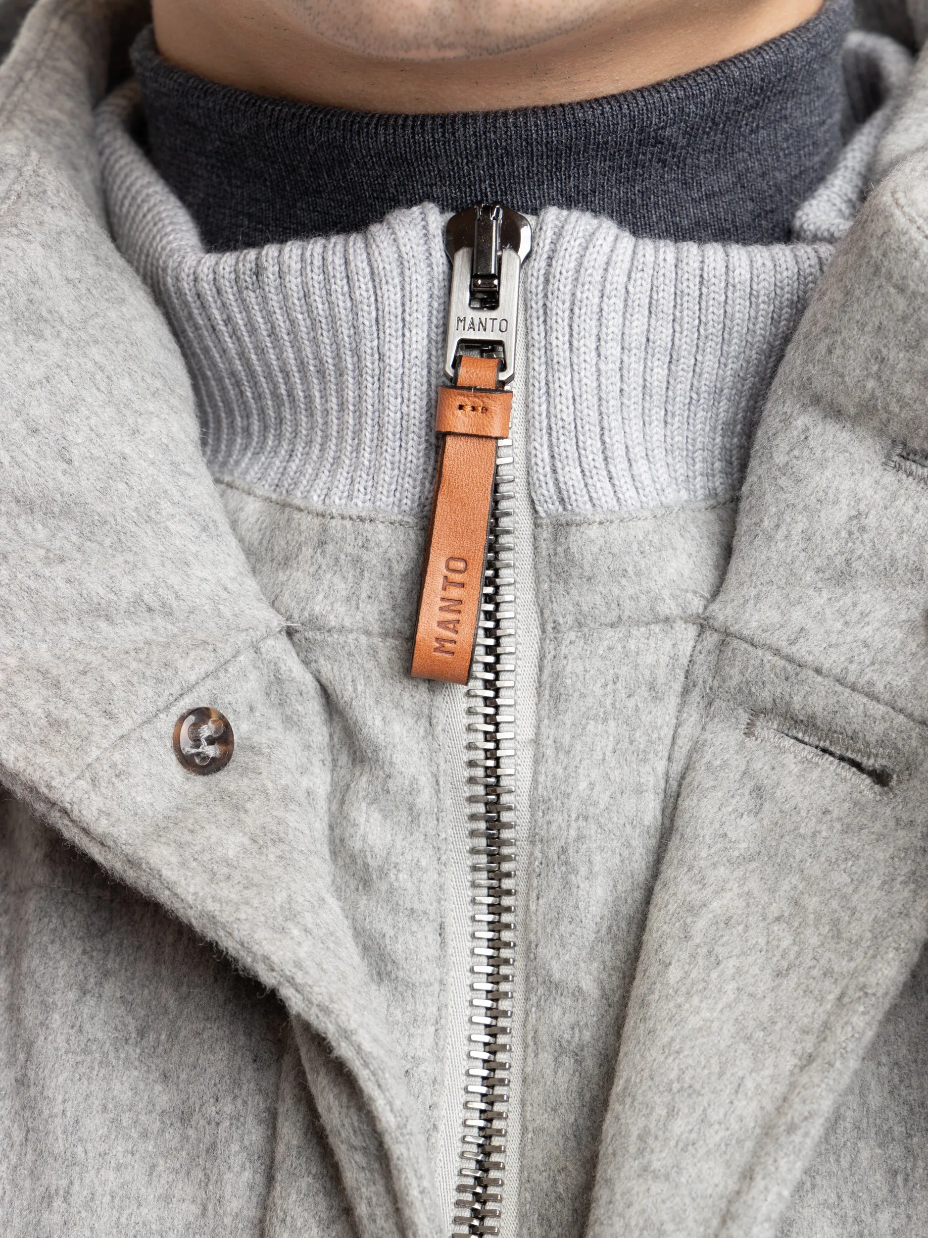 Light Grey Cashmere Down Puffer