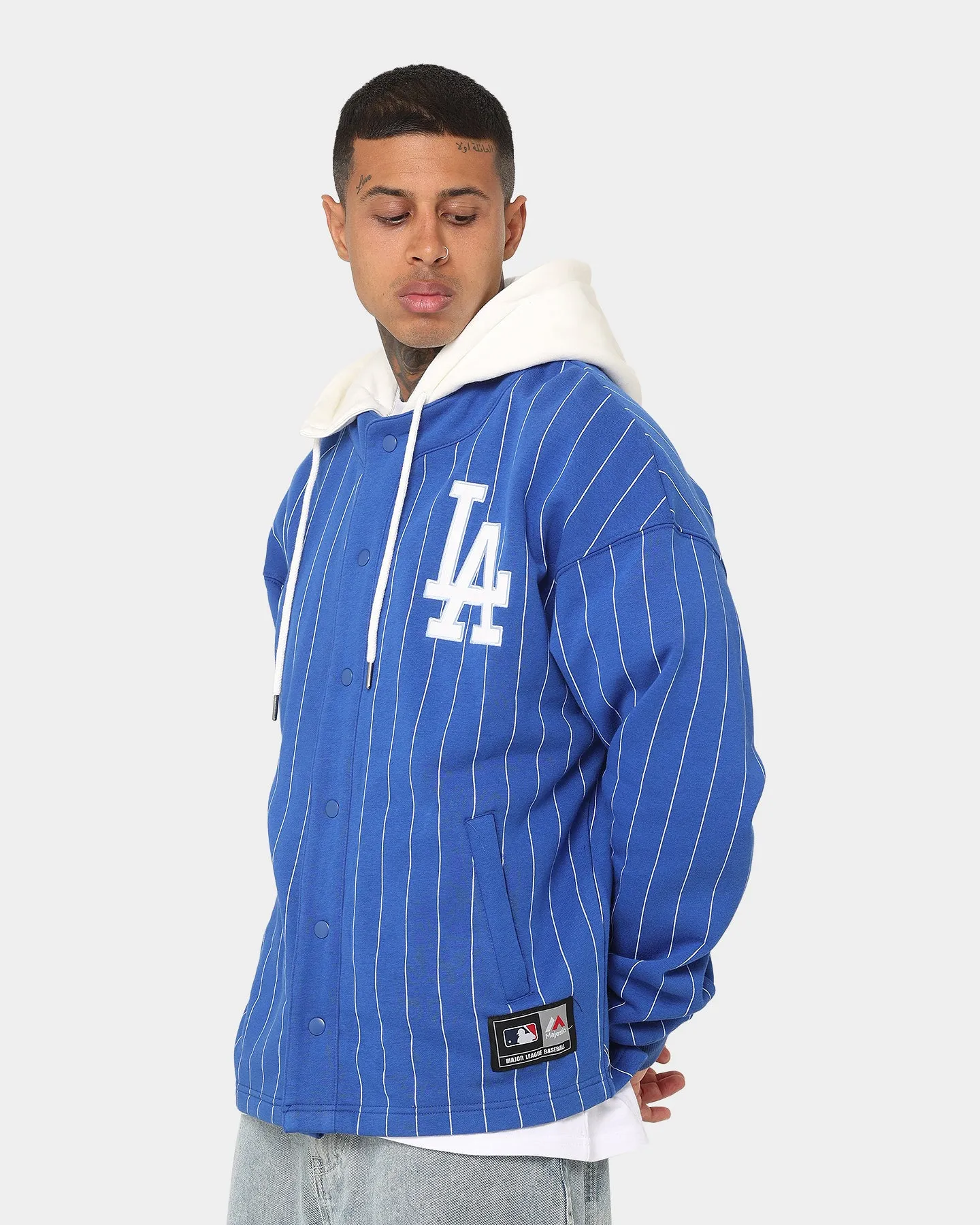 Majestic Athletic Los Angeles Dodgers Fleece Replica Hooded Jacket Galactic Cobalt