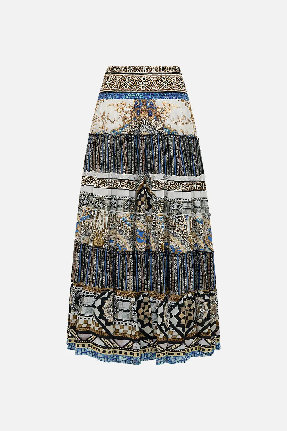 Make Me Your Mosaic Shirred Skirt