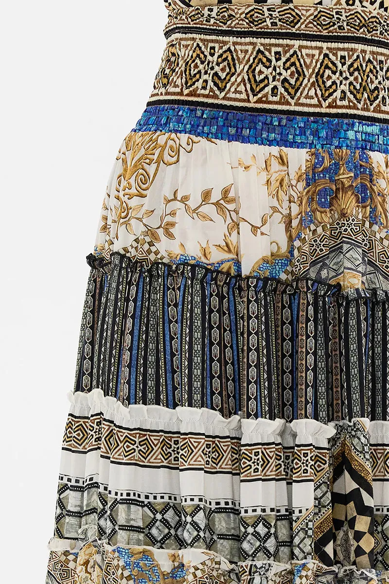 Make Me Your Mosaic Shirred Skirt