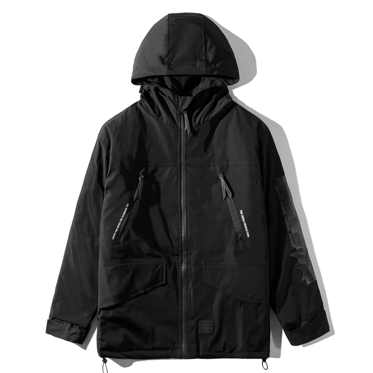 MASTER Black Windbreaker Parka Jacket