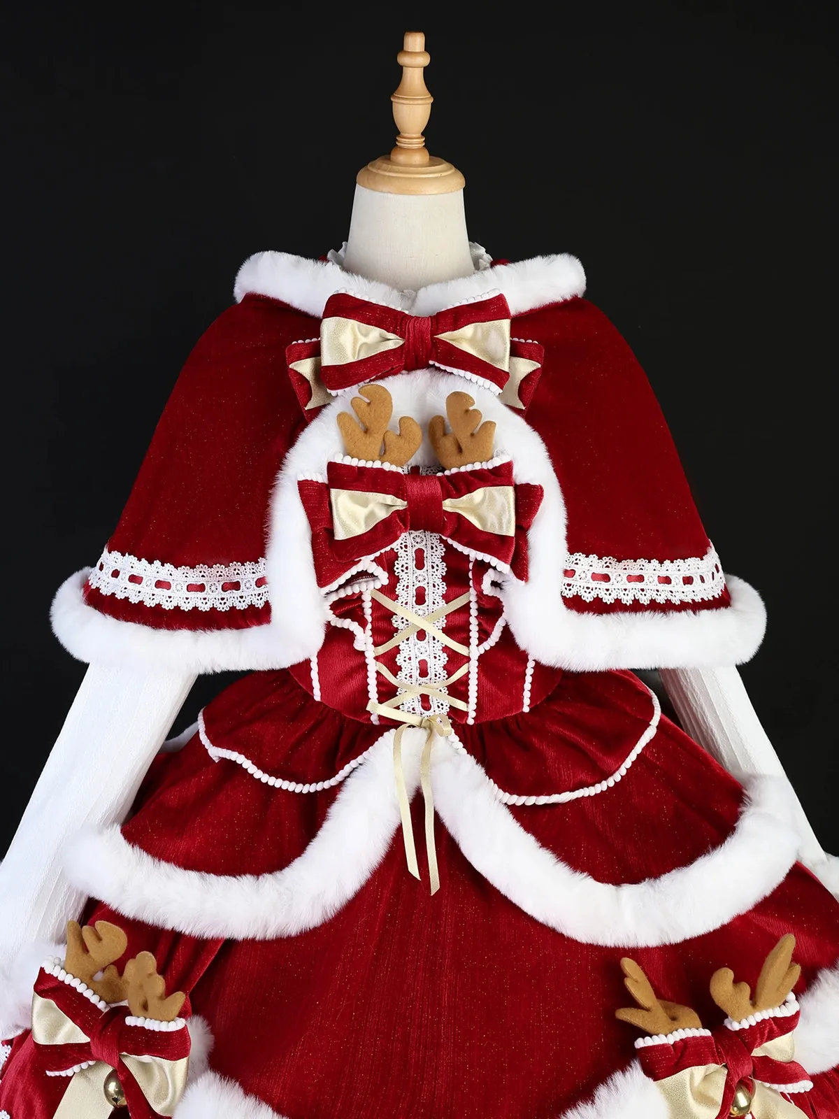 Matutu~Sweet Lolita JSK Suit Christmas Lolita Cape and Dress