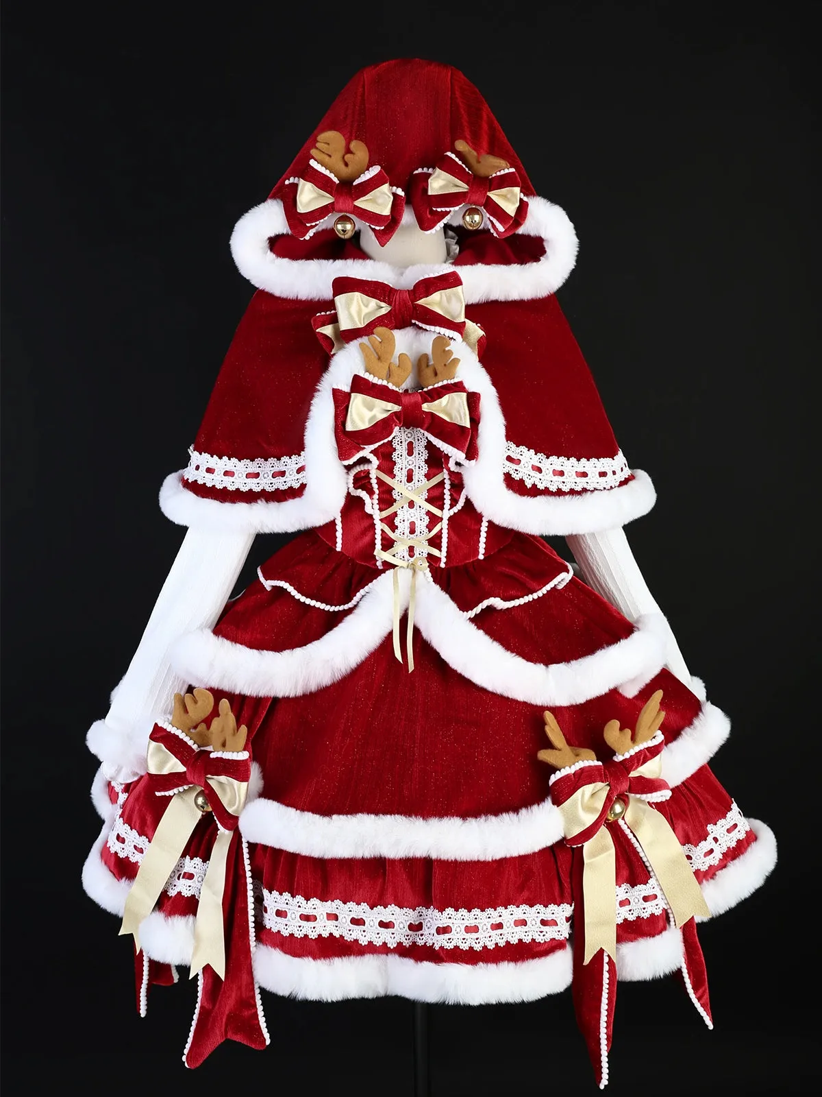 Matutu~Sweet Lolita JSK Suit Christmas Lolita Cape and Dress