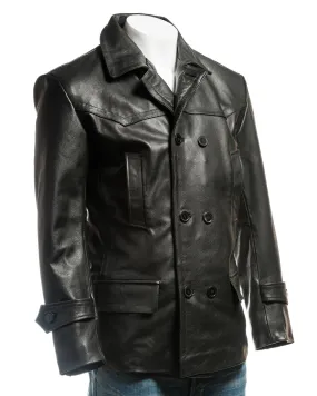 Men's Cow Hide Peacoat: Lazzaro