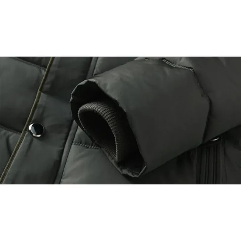 Men's parka winter jacket with fleece lining and hood