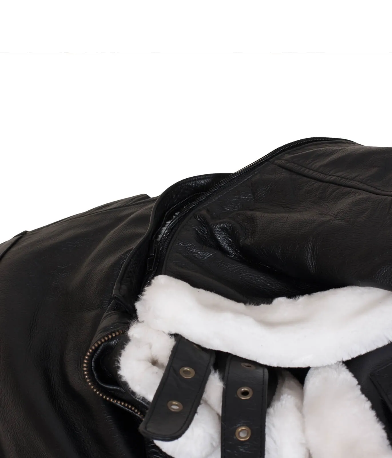 Men’s Shearling Black B3 Bomber Jacket with Hood