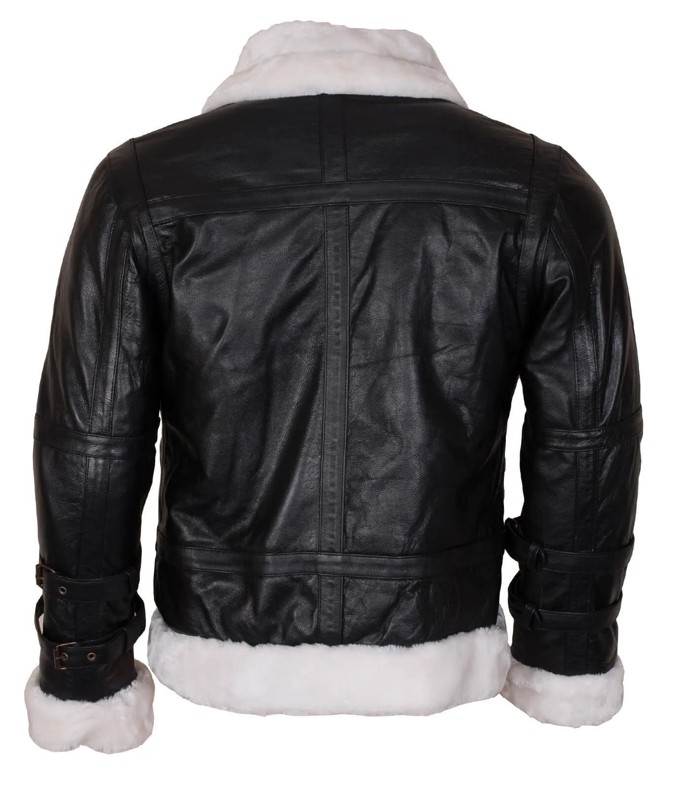 Men’s Shearling Black B3 Bomber Jacket with Hood