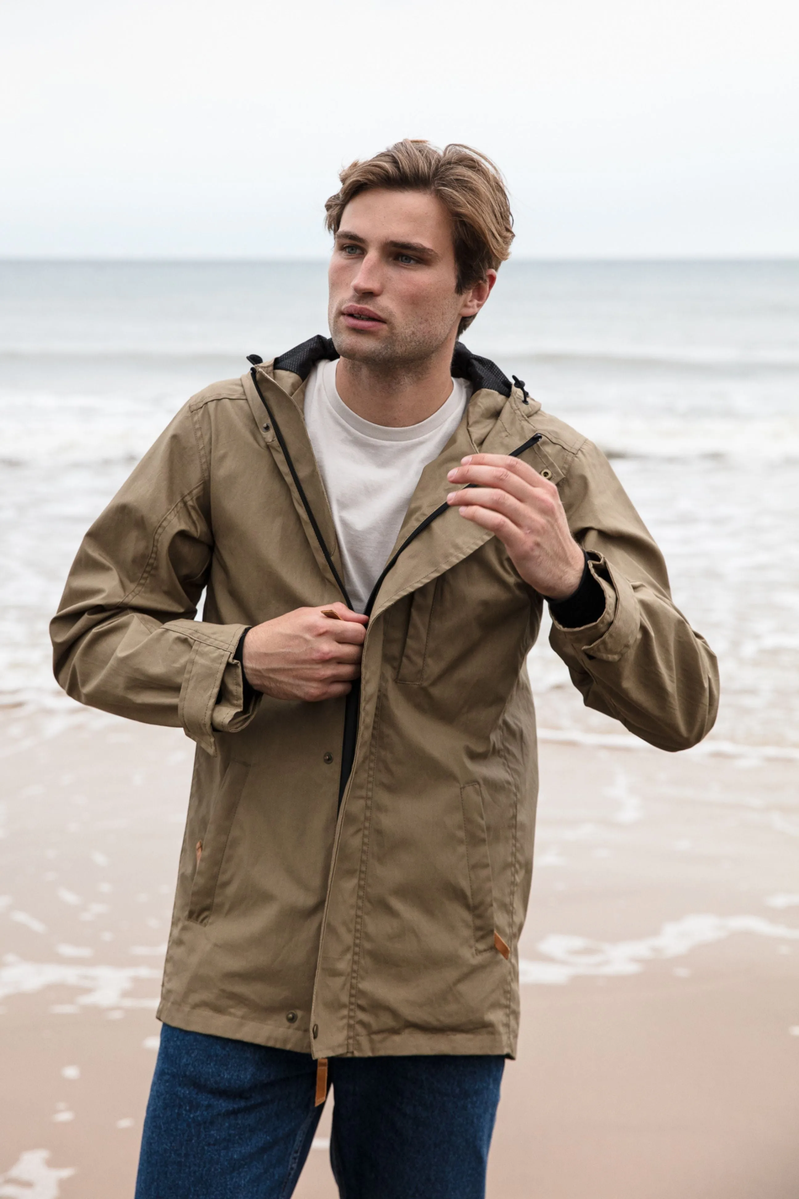 Men's Wax Jacket in Khaki