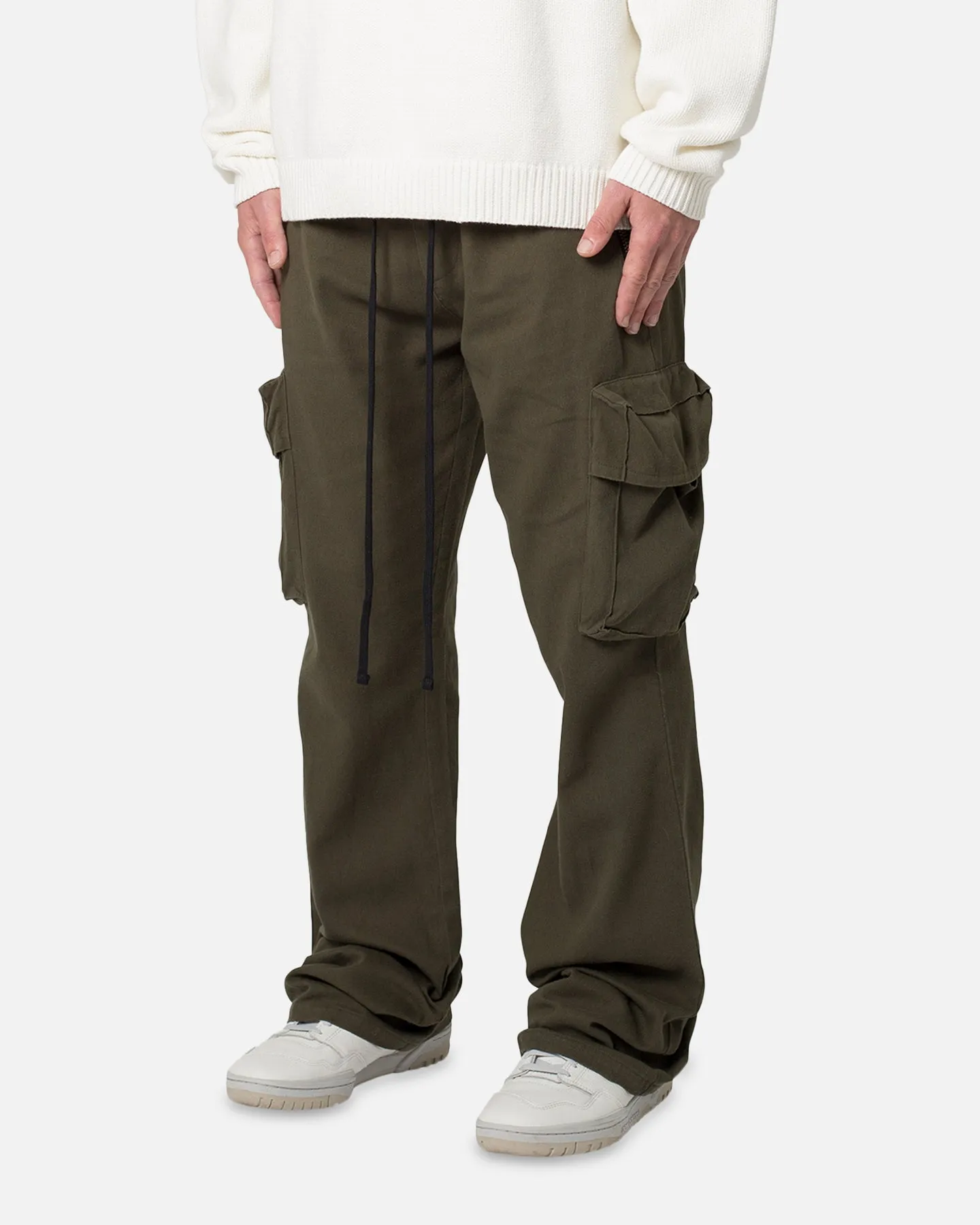 MNML Drawcord Flare Cargo Pants Olive